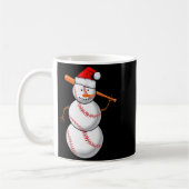 Baseball-Fan-Schneemann Lustiges Weihnachtsgeschen Kaffeetasse (Links)