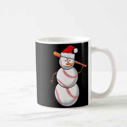 Baseball-Fan-Schneemann Lustiges Weihnachtsgeschen Kaffeetasse (Rechts)