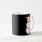Baseball Fan Snowman Funny Christmas Gift  Kaffeetasse (VorderseiteRechts)