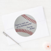 Baseball Fan-tastic_Catch Sie bei meiner Geburtsta Runder Aufkleber (Umschlag)