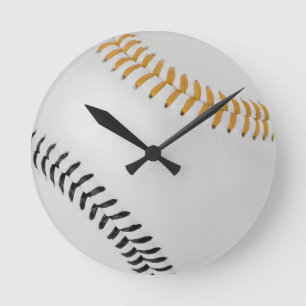 Baseball Fan-tastic_Color Laces_go_bk Runde Wanduhr