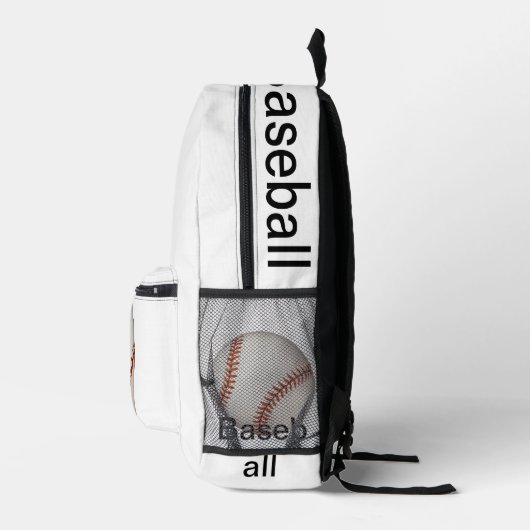 Baseball Fan White Bedruckter Rucksack (Rechts)