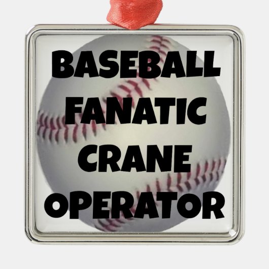 Baseball Fanatic Crane Operator Silbernes Ornament (Vorne)