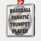 Baseball Fanatic Trumpet Player Silbernes Ornament (Links)