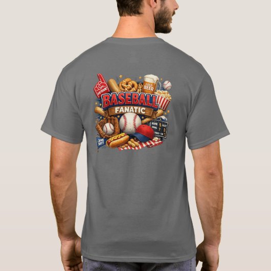 Baseball-Fanatiker T-Shirt (Rückseite)