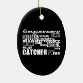 Baseball-Fänger: Bestster Fänger Keramik Ornament (Hinten)