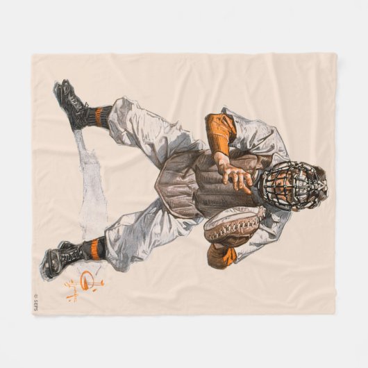 Baseball-Fänger Fleecedecke (Vorderseite (Horizontal))