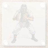 Baseball-Fänger Glasuntersetzer (Rückseite)