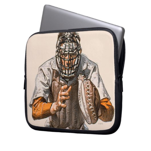 Baseball-Fänger Laptopschutzhülle (Vorderseite Links)