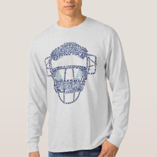 Baseball-Fänger-Masken-Typografie T-Shirt