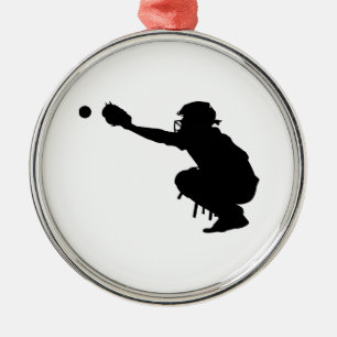 Baseball-Fänger Silbernes Ornament