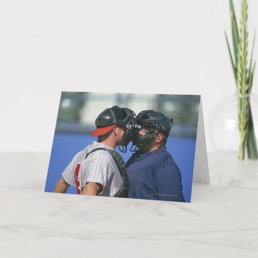 Baseball-Fänger-und Schiedsrichter-Argumentierung Karte (Vorderseite)