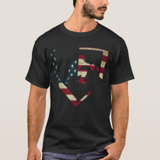 Baseball Fanggerät Design American Flag Baseball T-Shirt