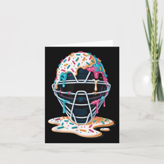 Baseball-Fangmaske Eiscreme Treibhauseffekt Baseba Karte (Vorderseite)