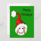 Baseball fans Christmas Feiertagspostkarte (Vorne/Hinten)