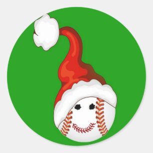 Baseball-Fans Weihnachten Runder Aufkleber