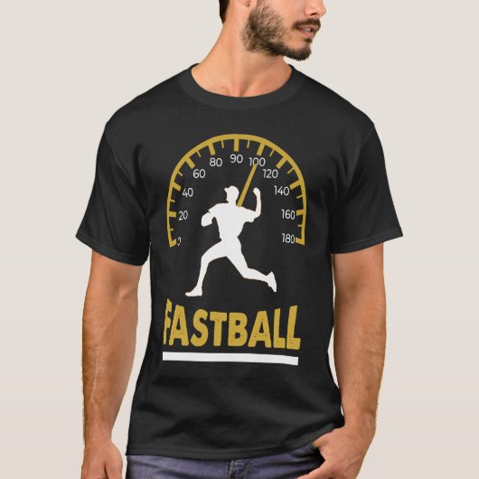 Baseball Fastball Pitcher Graphic Speedometer Play T-Shirt (Vorderseite)