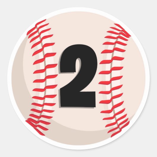 Baseball-Favorit Nr. 2 Runder Aufkleber (Vorderseite)