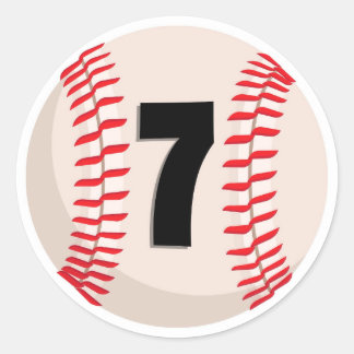 Baseball-Favorit Nummer 7 Runder Aufkleber