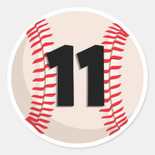 Baseball-Favoritennummer #11 Runder Aufkleber