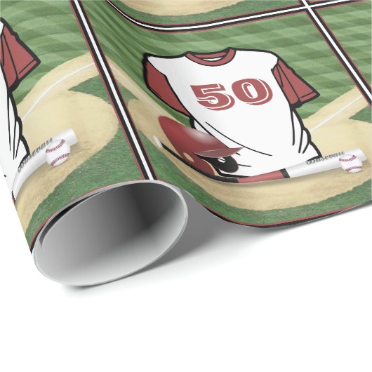 Baseball-Feld-personalisierte Jerseyzahl oder Geschenkpapier (Rolleneckpunkt)