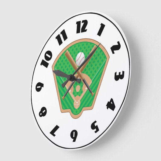Baseball-Feldüberwachung Große Wanduhr (Winkel)