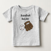 Baseball-Felsen Baby T-shirt (Vorderseite)