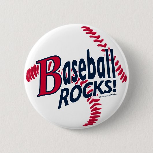Baseball-Felsen! Knopf Button (Vorderseite)