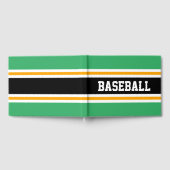 BASEBALL Festive Bright Green Yellow Black Stripes Gästebuch (Voll)