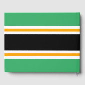 BASEBALL Festive Bright Green Yellow Black Stripes Gästebuch (Rückseite)