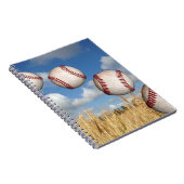 Baseball Field, Baseball in Air Notebook Notizblock (Rechte Seite)
