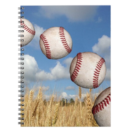 Baseball Field, Baseball in Air Notebook Notizblock (Vorderseite)
