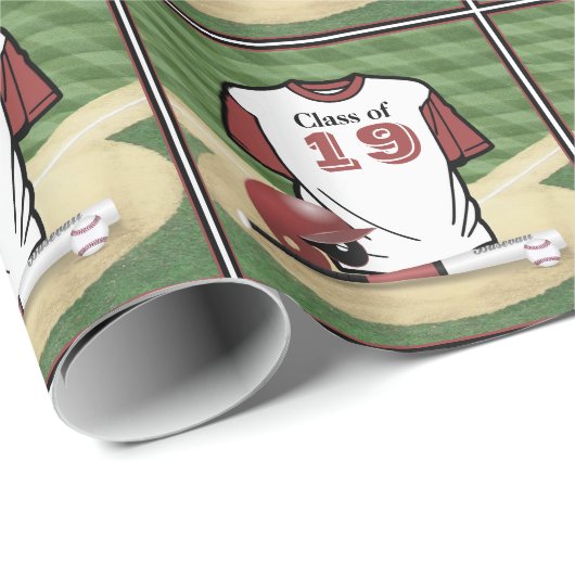 Baseball Field Class of 2019 Jersey Geschenkpapier (Rolleneckpunkt)