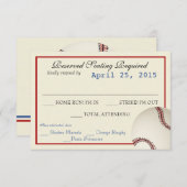 Baseball Field Pass Wedding Response Card RSVP Karte (Vorne/Hinten)