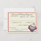 Baseball Field Pass Wedding Response Card RSVP Karte (Vorderseite)