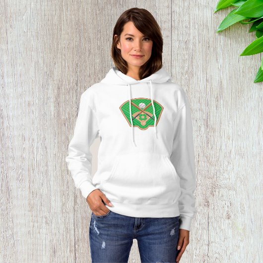 Baseball Field Womens Hoodie