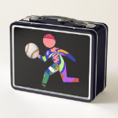 Baseball-Figur Metall Brotdose (Rückseite)