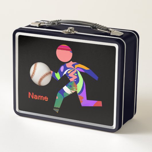 Baseball-Figur Metall Brotdose (Vorderseite)