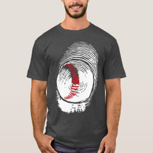 Baseball Fingerabdruck Sportliebhaber Design Freun T-Shirt