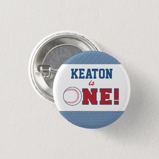 Baseball First Birthday Button (Vorne & Hinten)