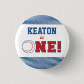Baseball First Birthday Button (Vorderseite)