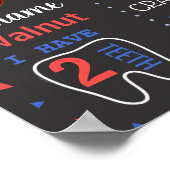 Baseball First Birthday Chalkboard-Zeichen Poster (Ecke)