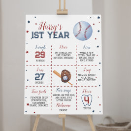 Baseball First Birthday Meilenstein Poster