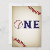 Baseball First Birthday Party Einladung (Rückseite)
