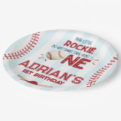 Baseball First Birthday Party Pappteller (Schrägansicht)