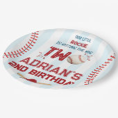 Baseball First Birthday Party Pappteller (Schrägansicht)
