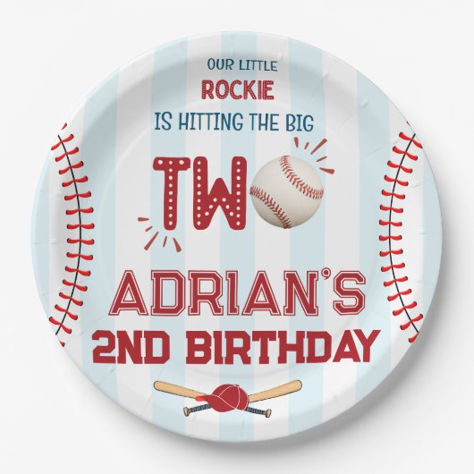 Baseball First Birthday Party Pappteller (Vorderseite)