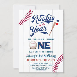 Baseball First Birthday Rookie des Jahres Einladung