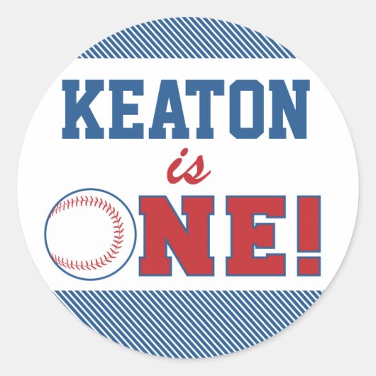 Baseball First Birthday Sticker (Vorderseite)