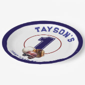 Baseball First Year Down 1st Birthday Pappteller (Schrägansicht)